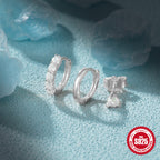 New925Sterling Silver Inlaid Diamond Opal Set Earrings Hoop Earrings for Women Korean Style Australian Opal Earrings