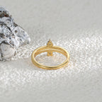 R0244 Brass Gold-Plated Joint Ring One-Piece Wholesale Fashion Personality Double Zirconia Ring