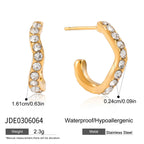 Stainless Steel gold Ear Clip Earrings18K Gold Stainless Steel Decorative Hoop Earrings