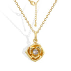 CYN0268 Rose Flower Pendant Copper Necklace Exquisite Female Romantic Necklace Pendant