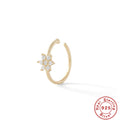 Crystal-Set Stud Cuff 925 Sterling Silver Ring — design contour — jewelry finish and design detail