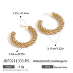 2H Stainless Steel Double C Earrings Studs Ear Jewelry earrings