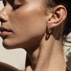 2H Women's Twisted Spiral Hoop Earrings 18K Gold-plated Stainless Steel gold Ear Jewelry