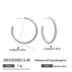 Classic C Hoop Earrings Versatile Ear Hoops Stainless Steel Jewelry Ear Accessories