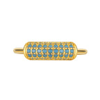 R0334 Personalized Fashion Minimalist Dense Blue Turquoise Ring for Women Copper Plated with Real Gold Elegant Versatile