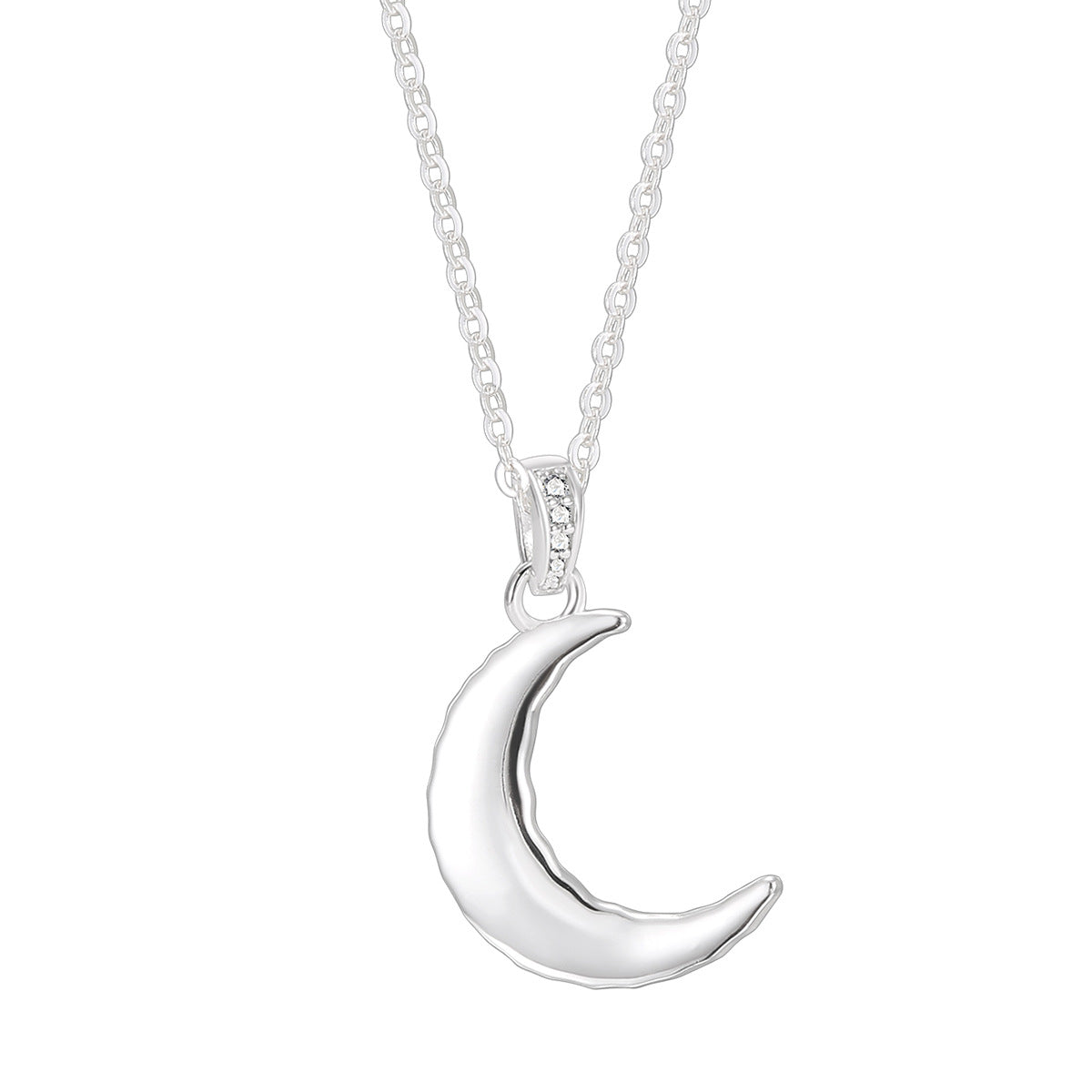 S925 Silver Irregular Moon Necklace For Women Collarbone Chain Choker