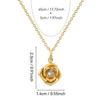 CYN0268 Rose Flower Pendant Copper Necklace Exquisite Female Romantic Necklace Pendant