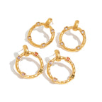 2H Stainless Steel Zircon Earrings Studs Ear Jewelry Design Sense Accessories for Women