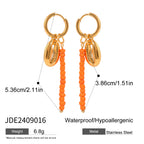 Stainless Steel Ceramic Pearl Earrings Vacation Design Sense Creative Stud Earrings Jewelry for Women