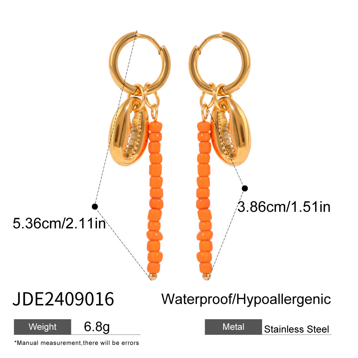 Stainless Steel Ceramic Pearl Earrings Vacation Design Sense Creative Stud Earrings Jewelry for Women