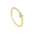 Gold-Plated Brass Minimalist CZ Ring — Timeless Profile with gold-tone brass construction
