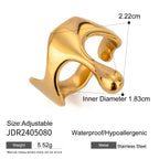 2H Stainless Steel Exaggerated Ring gold Open rings Ornament
