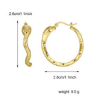 E0494 Simple Design Brass Gold-Plated Snake-Shaped Earrings for Women New Fashion Retro Ear Clips