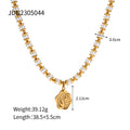 18K Gold-Plated Coin Medallion Pearl Pendant Stainless Steel Necklace — jewelry construction