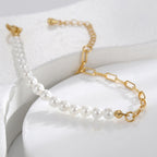 B0122 New Retro Simple Paperclip Bracelet for Women Fashionable Design with Shell Beads
