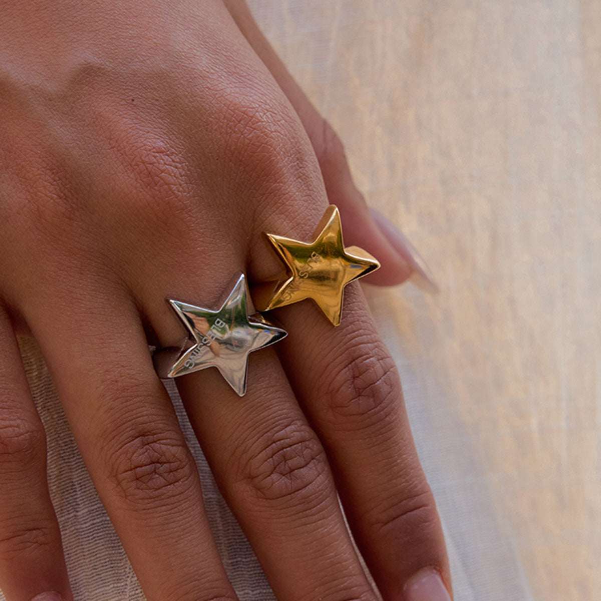 Five-pointed Star Ring Non-fading Jewelry rings Ornament
