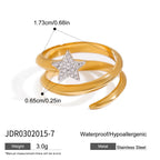 Jewelry Stainless Steel Necklace Simple Earrings Pentagram Ring rings