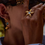 2H Original Design Jewelry Stainless Steel Necklace Design Sense Earrings Ring Non-Fading