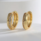 E0452 New Simple Gear Design Earrings for Women with Micro Pave Zircon Fashion Hoop Earrings