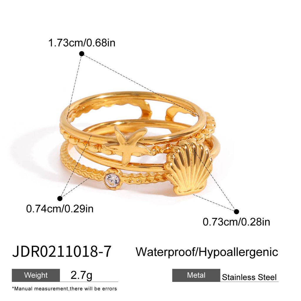 Stackable Rings for Women Design Jewelry Non-Fading Stainless Steel Rings