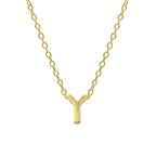 Sterling Silver 26 Letter Pendant Necklace Polished Collarbone Chain