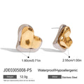Floral Enamel Stainless Steel Gold-Plated Stud Earrings — alternate product view — jewelry finish and design detail