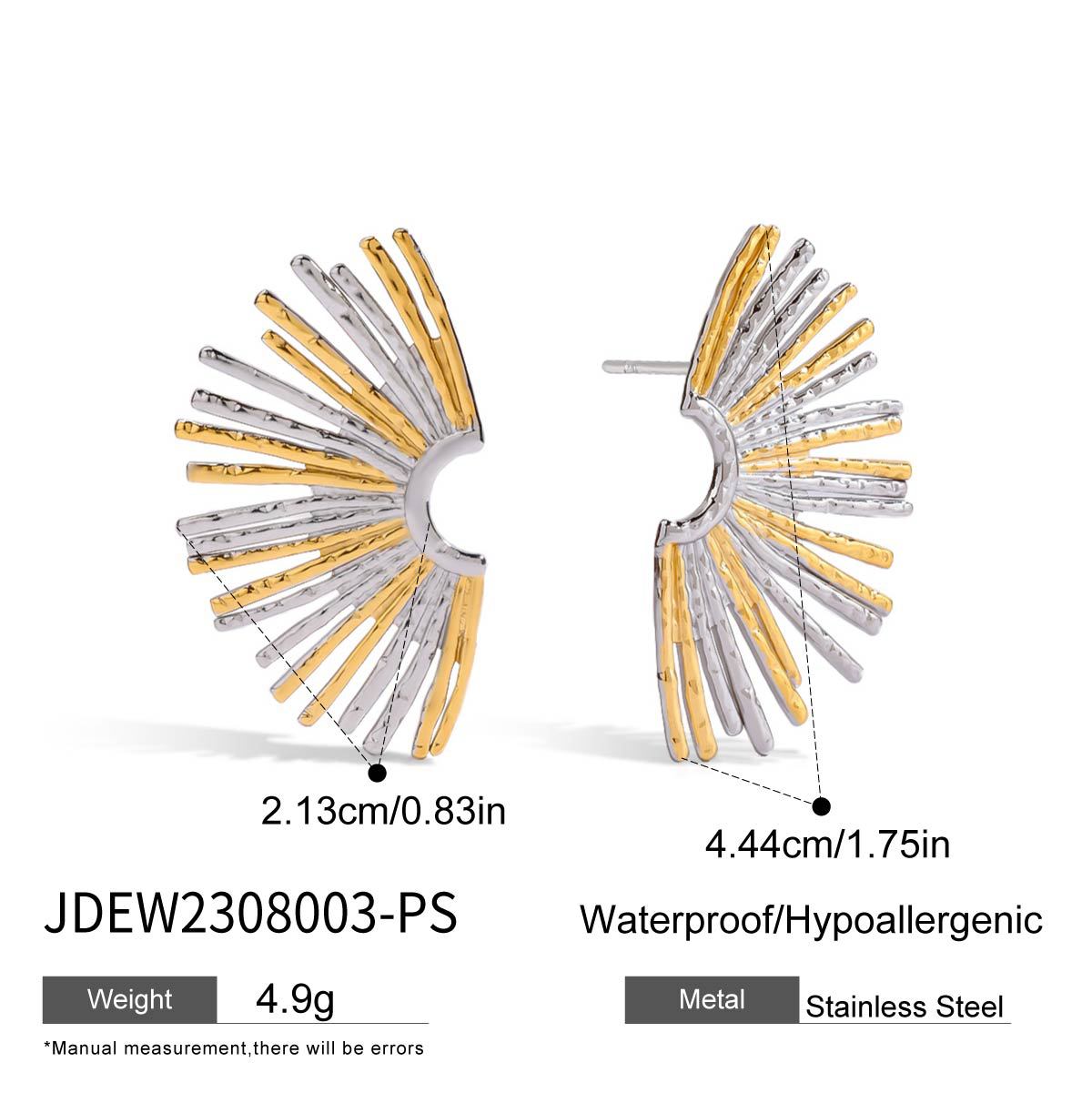 2H Stainless Steel Sunflower Earrings Design Sense Earrings Non-Fading Zircon Earrings Jewelry