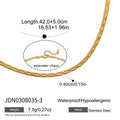 Gold-Plated Brass Snake Herringbone Necklace with a minimalist design profile — jewelry finish and design detail