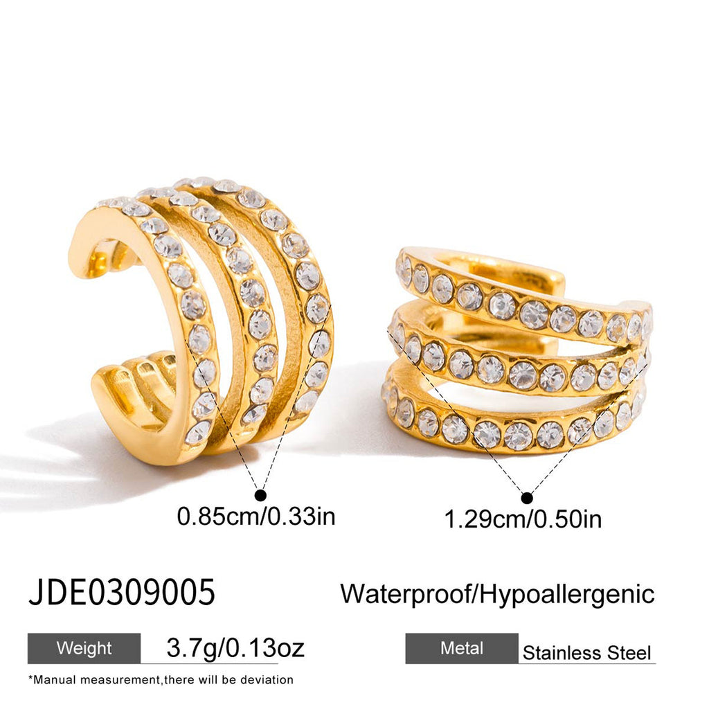 2H Autumn and Winter Non-Pierced Ear Accessories Stainless Steel Ear Clips Earrings Jewelry for Women