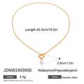 18K Gold-Plated Stainless Steel Pendant Necklace with Pearl Detail — jewelry construction