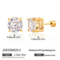 Cubic Zirconia Minimalist Stainless Steel 18K Gold-Plated Earrings — jewelry construction