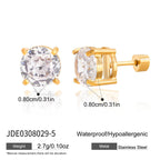 Zircon Earrings Simple Ear Jewelry Non-Fading18k Gold Stainless Steel Jewelry
