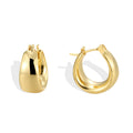 Gold-Plated Brass Oval Stud Earrings featuring oval and a gold-tone finish