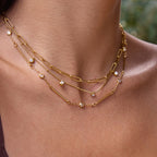 18K Stainless Steel Zircon Necklace Collarbone Chain Non-Fading Jewelry