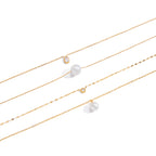 2H Imitation Pearl Necklace Collarbone Chain Stainless Steel Jewelry Zircon Jewelry