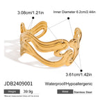 2H Stainless Steel Exaggerated Bracelet Open Bangle18k Goldware