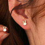 SE0275 S925Silver Bunny Children's Earrings for Girls Cute Student Girl Earrings Children's Ear Jewelry Trendy