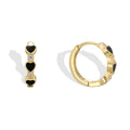 Gold-Plated 925 Sterling Silver Black Heart Splicing Hoop Earrings — jewelry construction