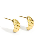E0059Wind gold Ox Horn Earrings for Women, Plain Gold Vintage Earrings, Copper Gold-Plated Jewelry