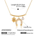 Gold-Plated Stainless Steel Necklace with Horseshoe Cubic Zirconia Detail — jewelry construction