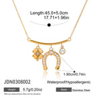 Zircon Necklace Oil Drop Earrings Horseshoe Series Bracelet Stainless Steel Jewelry