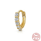 S925Sterling Silver Cartilage Piercing Diamond-Studded Hoop Earrings Ear Cuffs Ear Studs shien Hot-selling Punk Style Ear Cuff