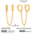 Gold-Tone Stainless Steel Cubic Zirconia Tassel Ear Cuff Earrings with a cuff design profile