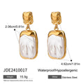 Pearl Stainless Steel Stud Earrings in Gold-Tone — Contemporary Style featuring pearl and a gold-tone finish