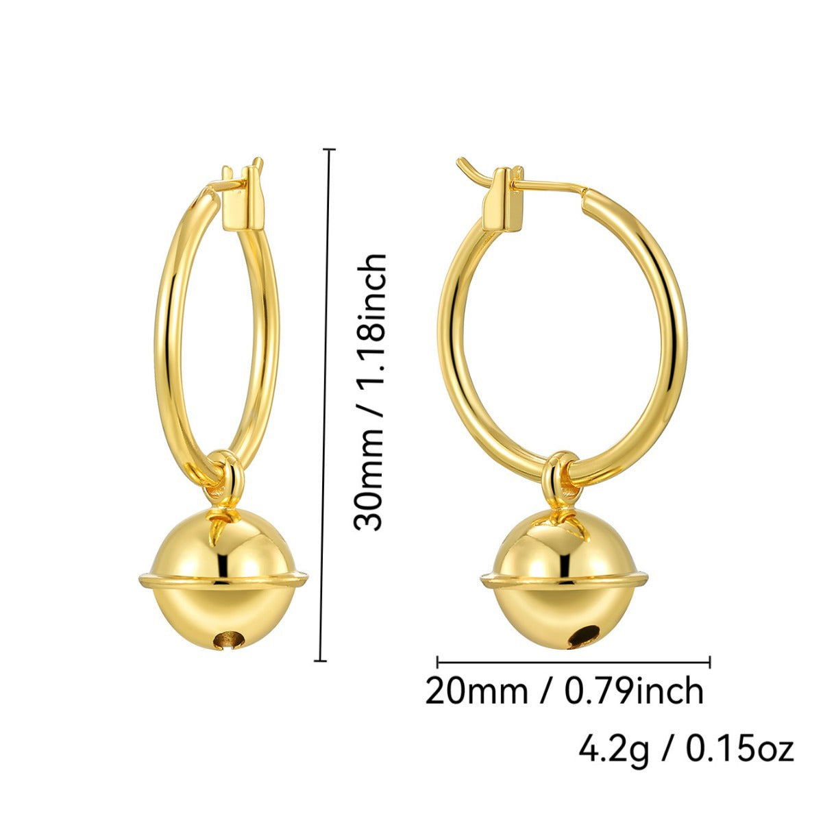 E0786 Vintage Fashion Hollow Ball Earrings for Women gold Simple Minimalist Style Earrings