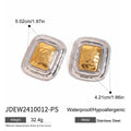 Gold-Tone Geometric Sculptural Stainless Steel Stud Earrings with a sculptural design profile