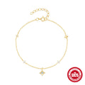 925 Sterling Silver Four Pointed Star Diamond Opal Bracelet For Women — collection product image 06