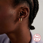 S925Sterling Silver Wave Oil Drop Imitation Enamel Hoop Earrings Hot-Selling Creative Ear Jewelry