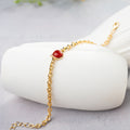 Gold-Plated Brass Round Stone Chain Bracelet featuring stone and a gold-tone finish — jewelry finish and design detail