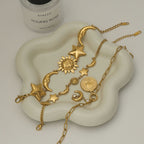 18k Gold Stainless Steel Star Bracelet Jewelry Non-Fading Accessories